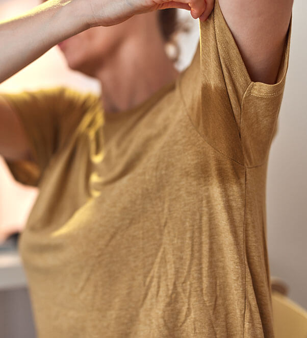 Woman under arm excessive sweating